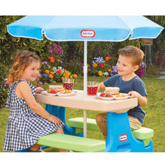 Little Tikes Easy Store Jr. Play Table with Umbrella - Blue/Green