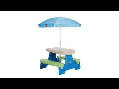 Little Tikes Easy Store Jr. Play Table with Umbrella - Blue/Green