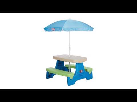 Little Tikes Easy Store Jr. Play Table with Umbrella - Blue/Green