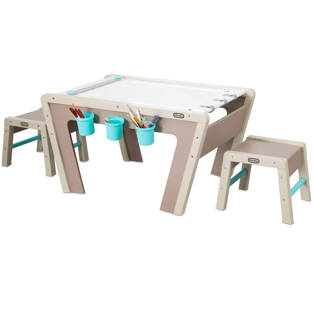 Little Tikes 2-in-1 Easel and Art Table – Kids' Wooden Art Station