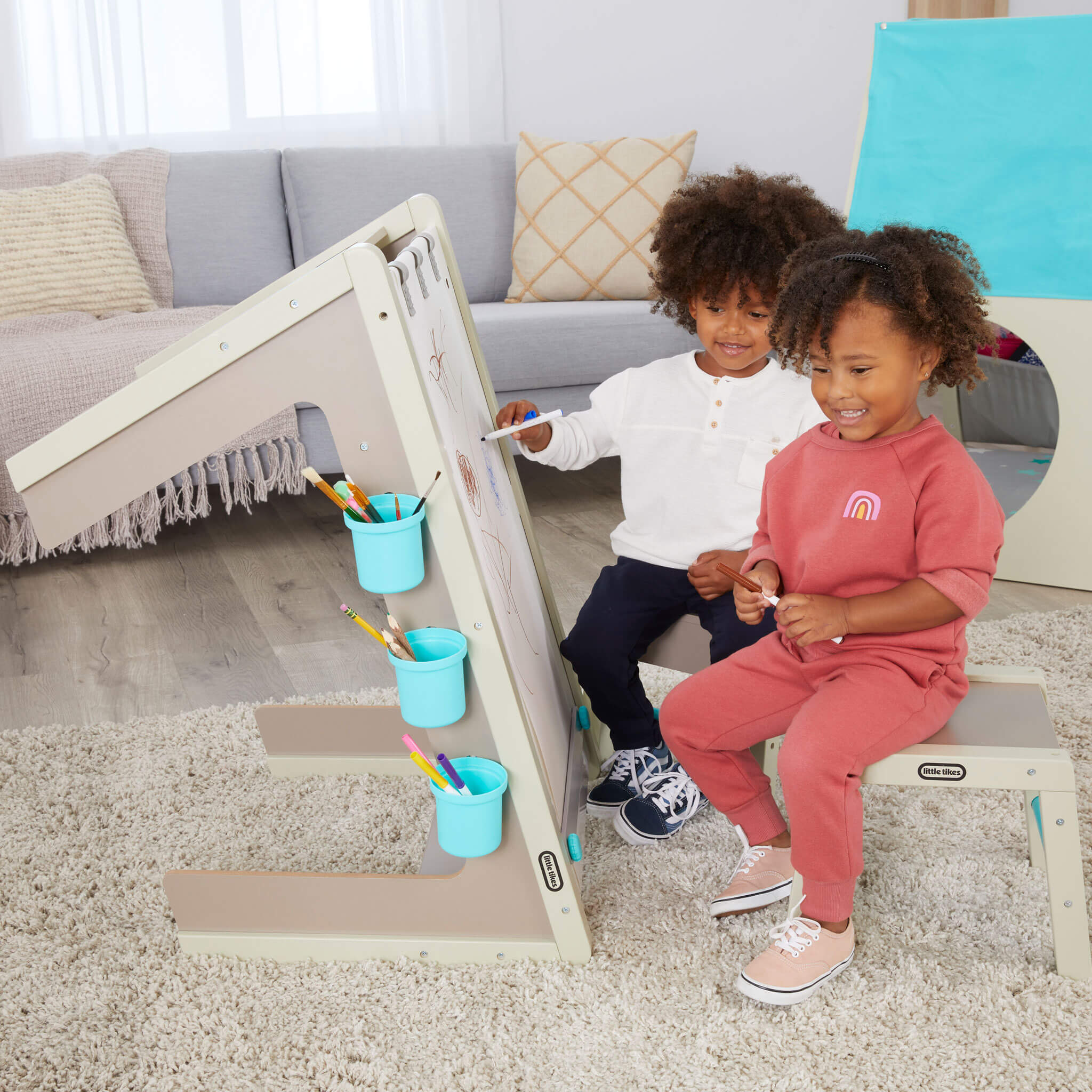 Little Tikes 2-in-1 Easel and Art Table – Kids' Wooden Art Station