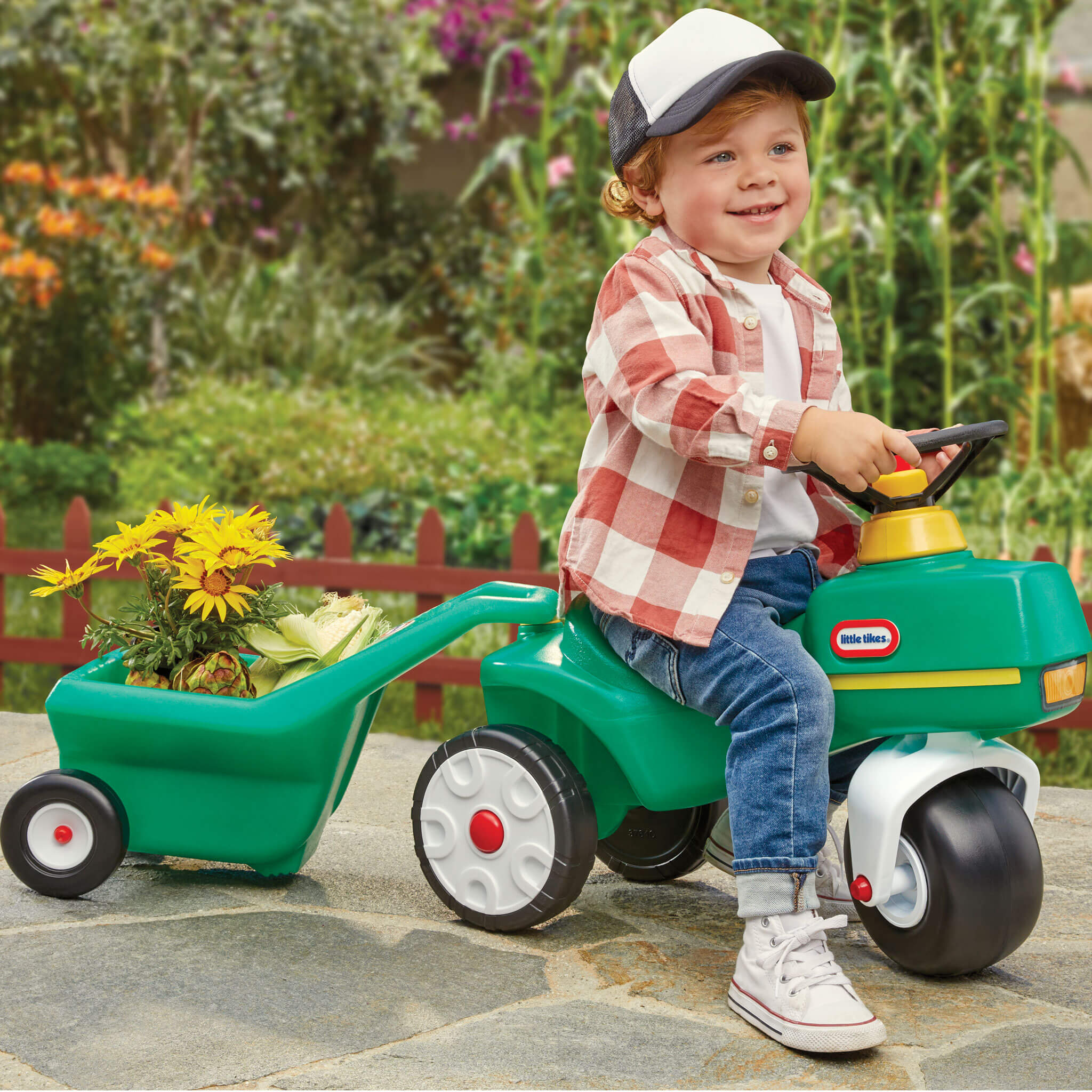Little Tikes Tractor & Cart – Foot-to-Floor Toddler Ride-On